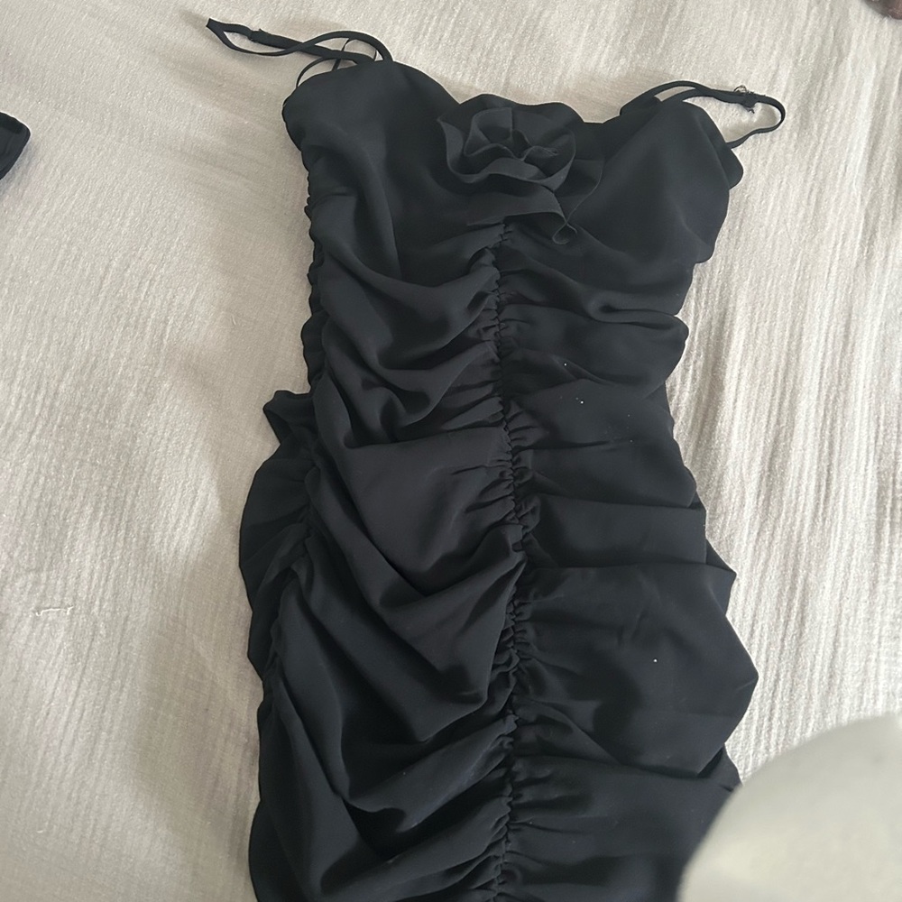 Dynamite black ruffle dress